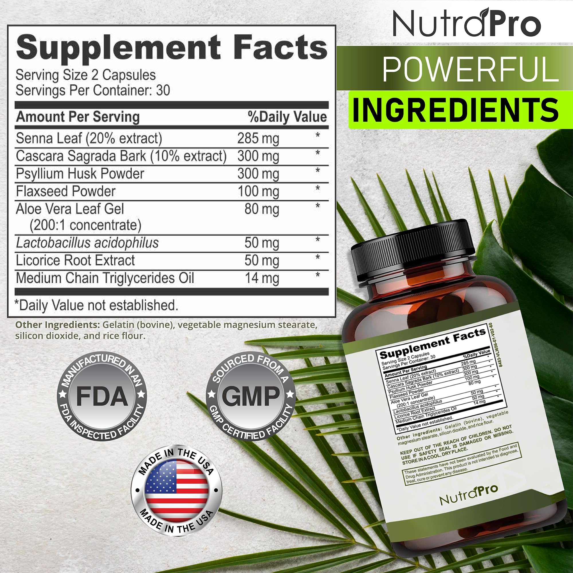 NutraPro bottle beside a glass of water signaling daily cleanse routine