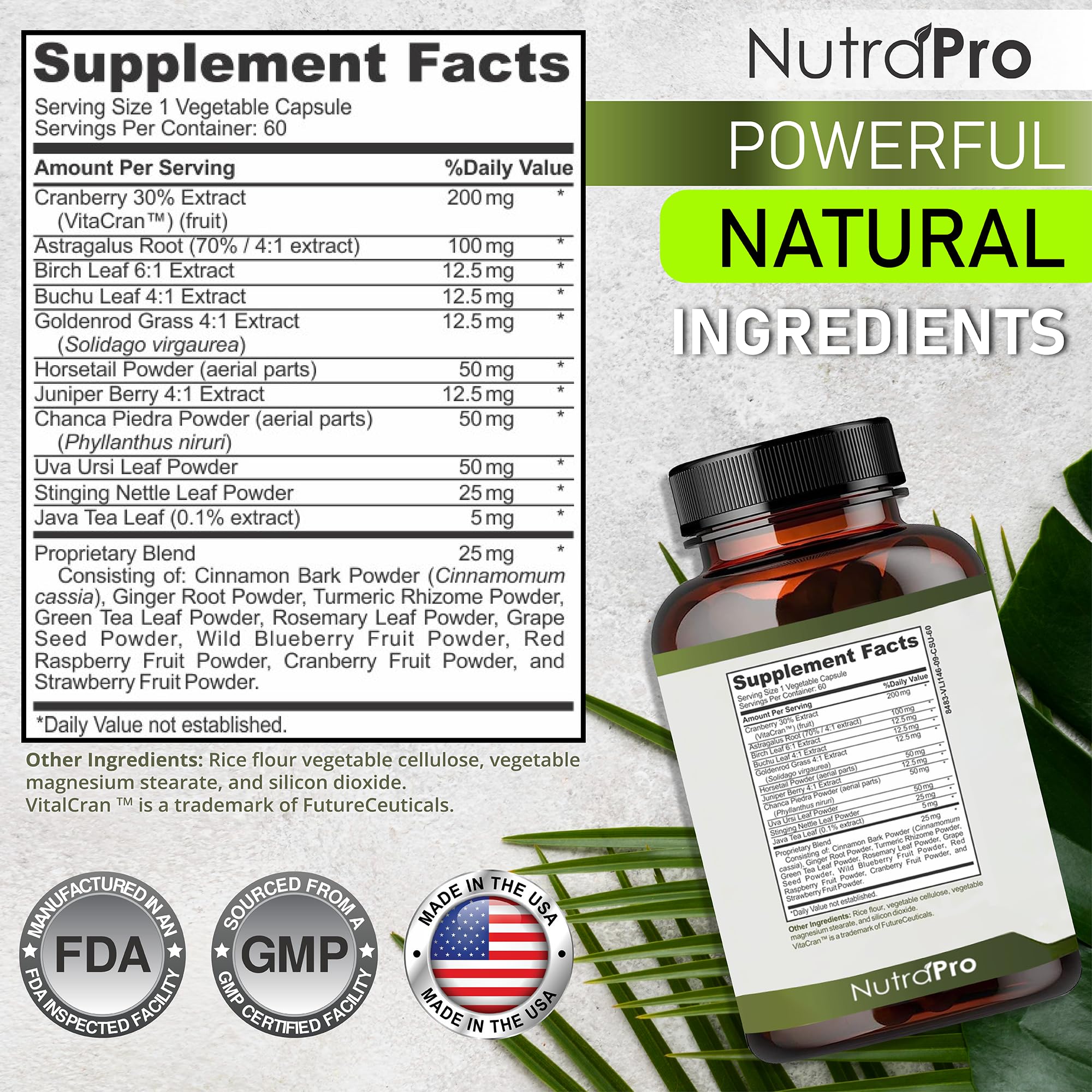 NutraPro USA GMP facility logo conveying quality manufacturing