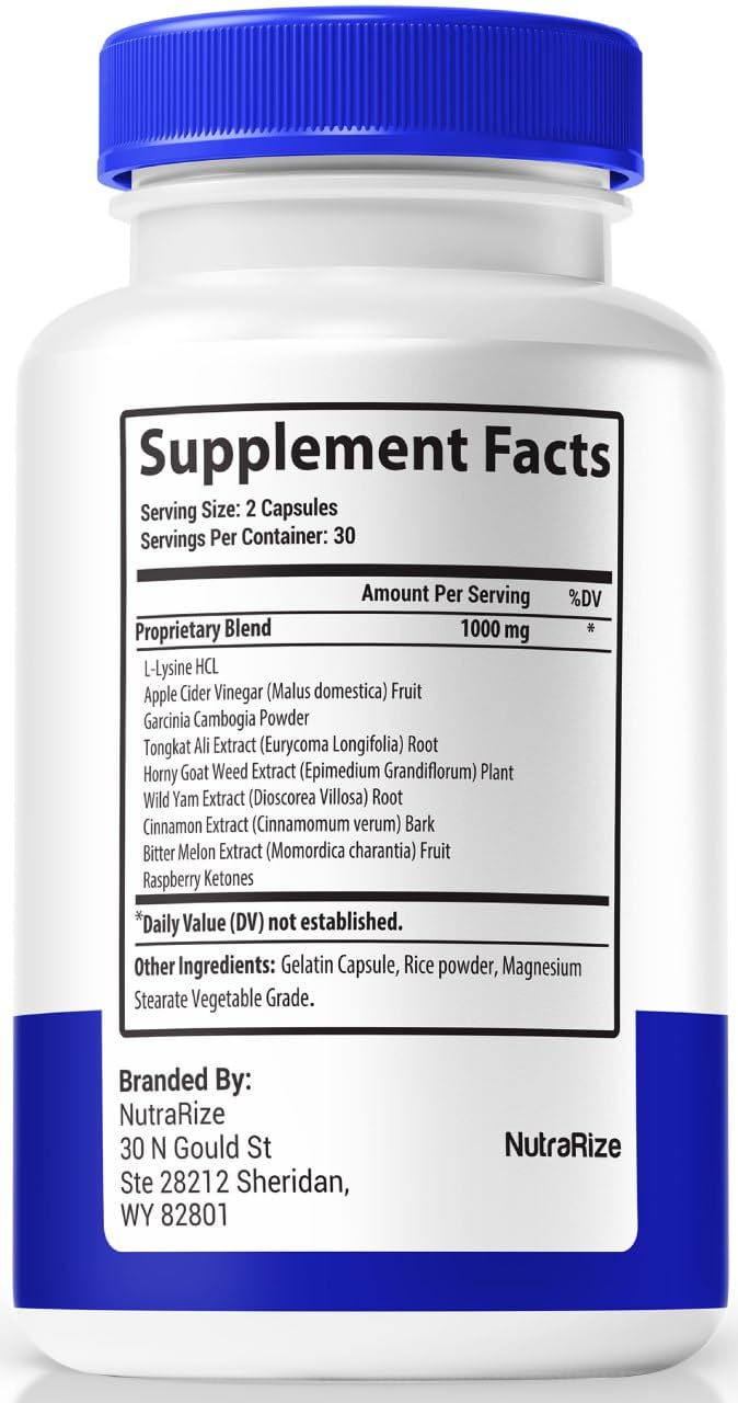 NutraRize Vivalis Pro caps bottle back — usage directions and quality promise