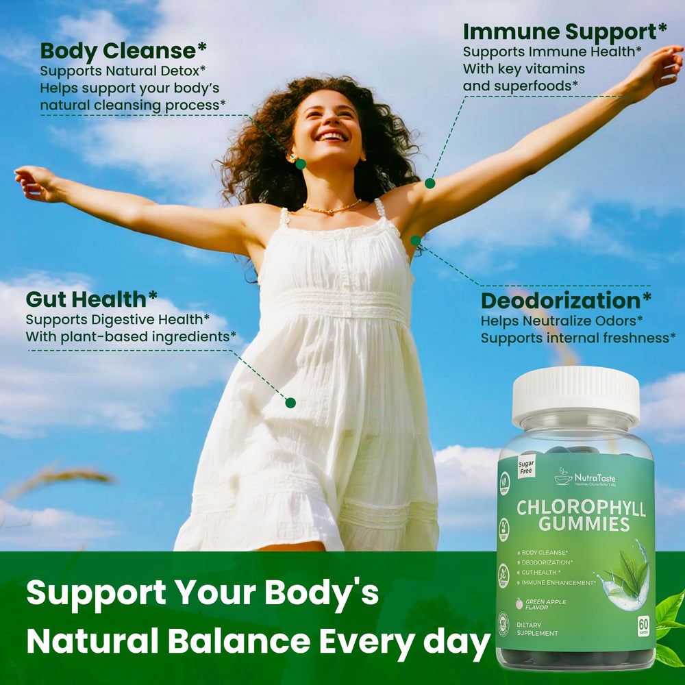 Nutrastaste Chlorophyll Gummies on-the-go pack for busy lifestyles