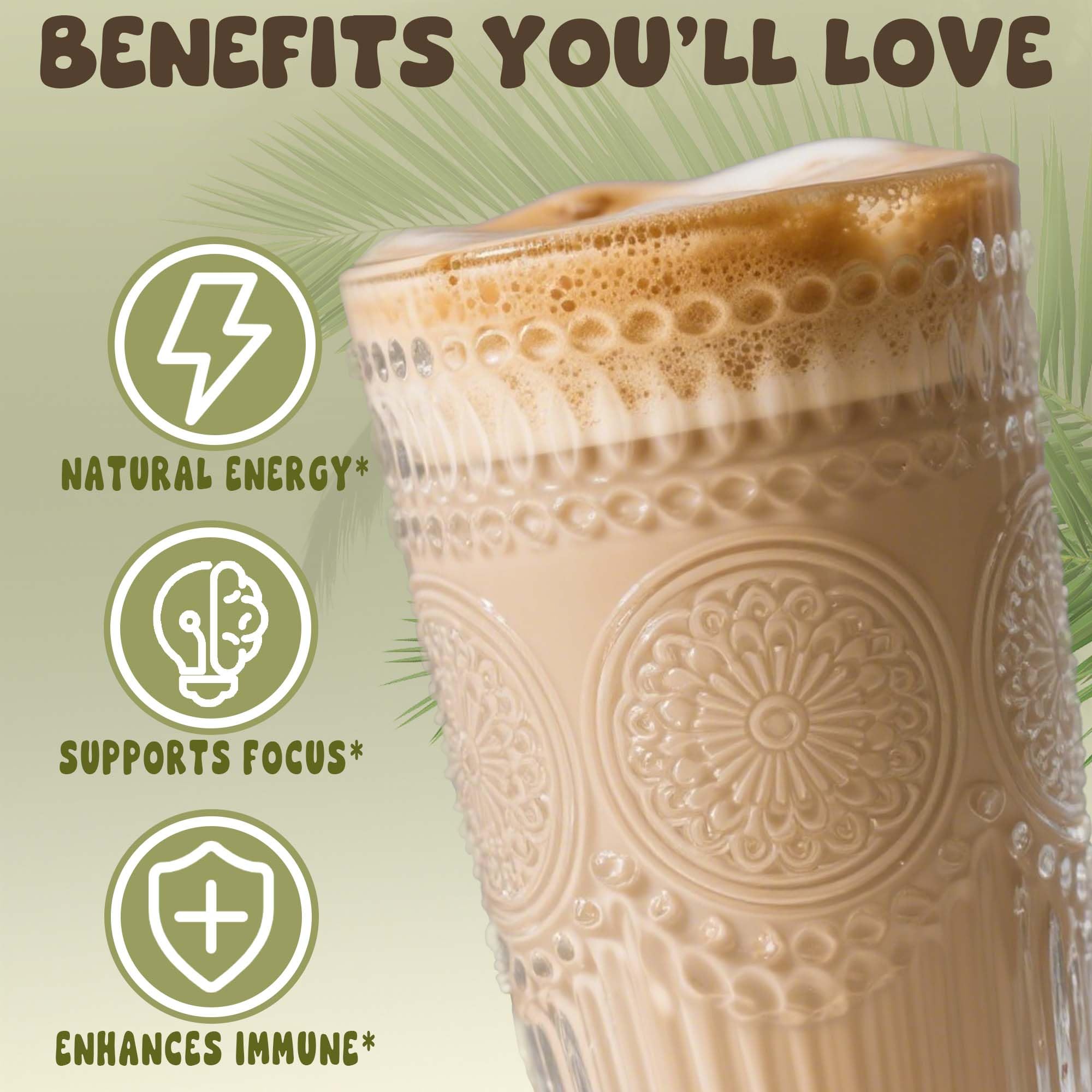 Nutrastaste cordyceps for immunity support in a warm beverage