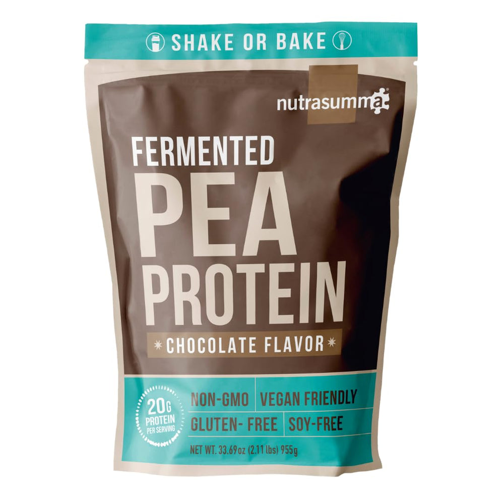 Nutrasumma pea protein powder packaging highlighting premium plant protein for everyday wellness