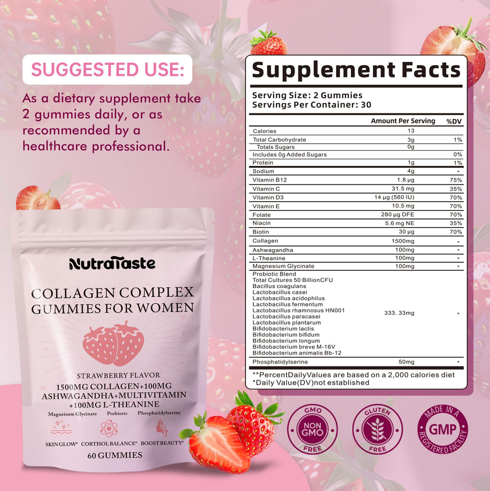 NUTRATASTE Vitamin blend bottle highlights essential nutrients for everyday wellness.