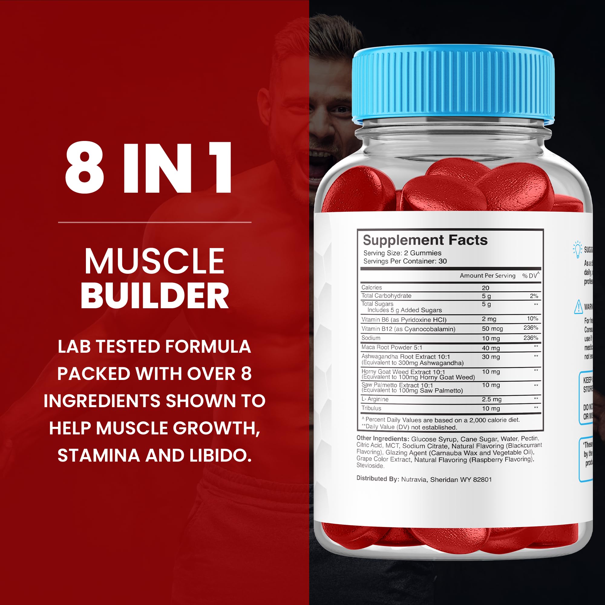 Nutravia Horny Goat Weed ingredient emphasizes mood and drive enhancement.