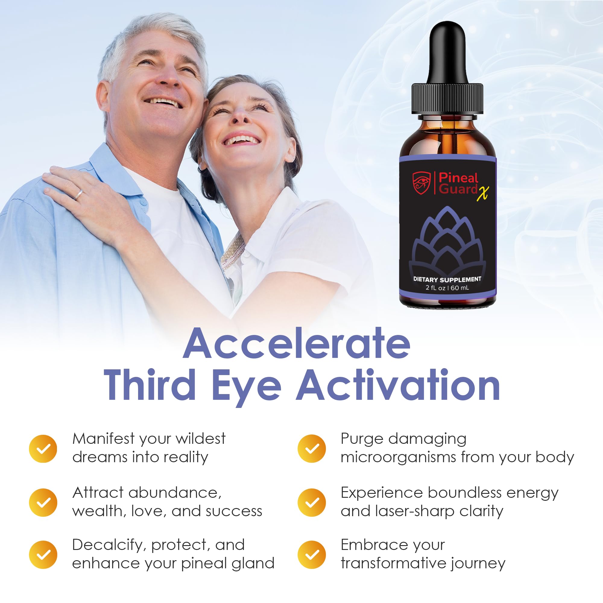 Nutraville Pineal Guard X drops in water illustrate easy, versatile consumption
