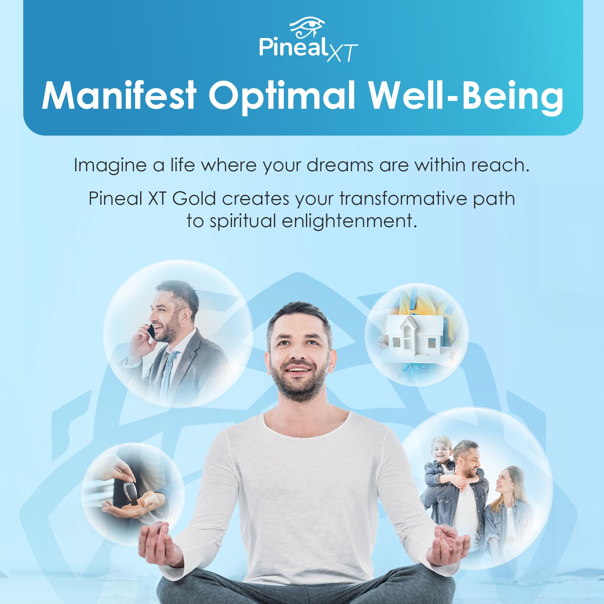 Nutraville Pineal XT Gold bottle pour indicates easy dosing and use.