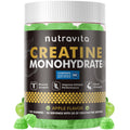 Nutravita Creatine Monohydrate Gummies – 5g per Serving, Sugar Free, Vegan, Apple Flavor, 120 Count