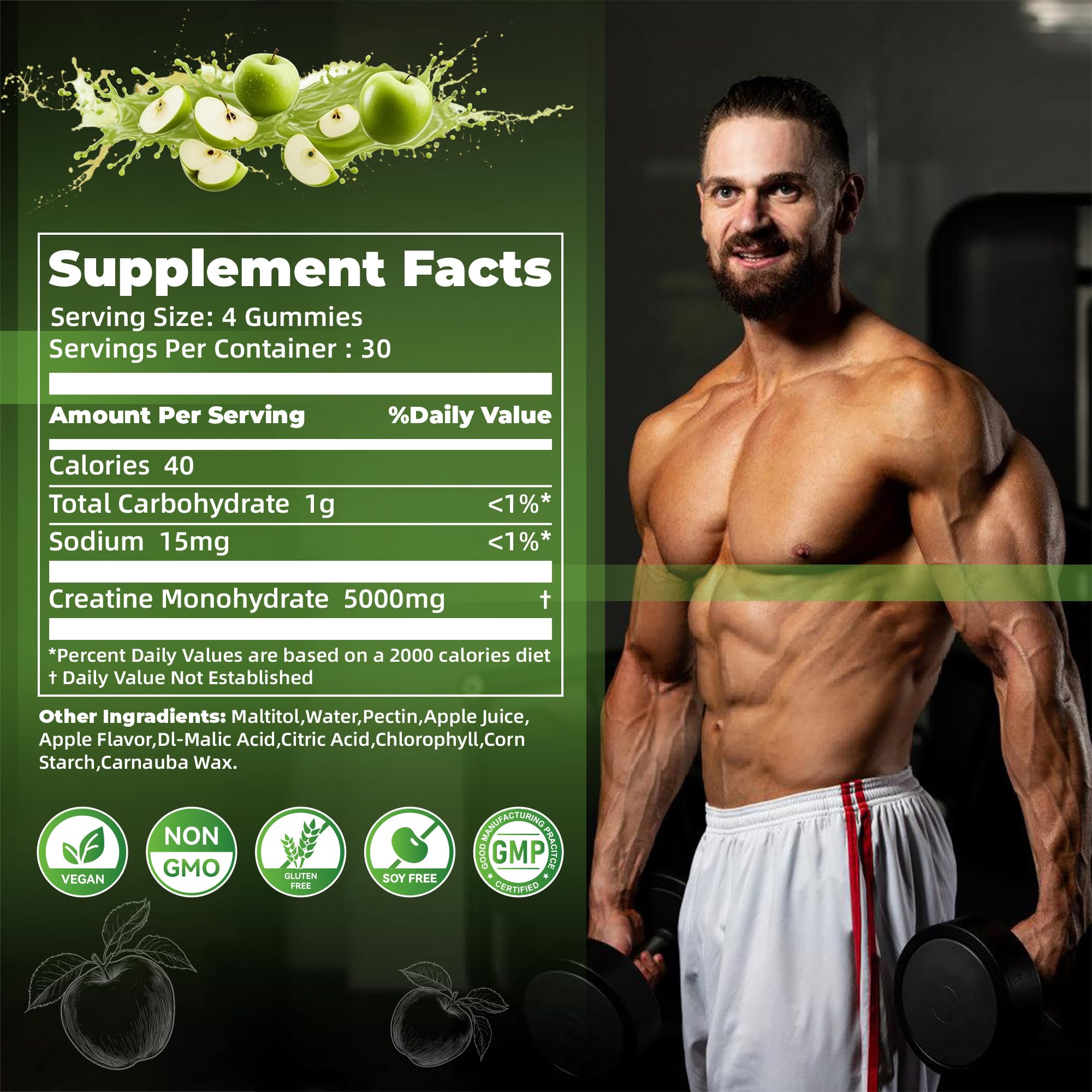 Nutravita Creapure-style packaging front highlighting vegan and sugar-free formula