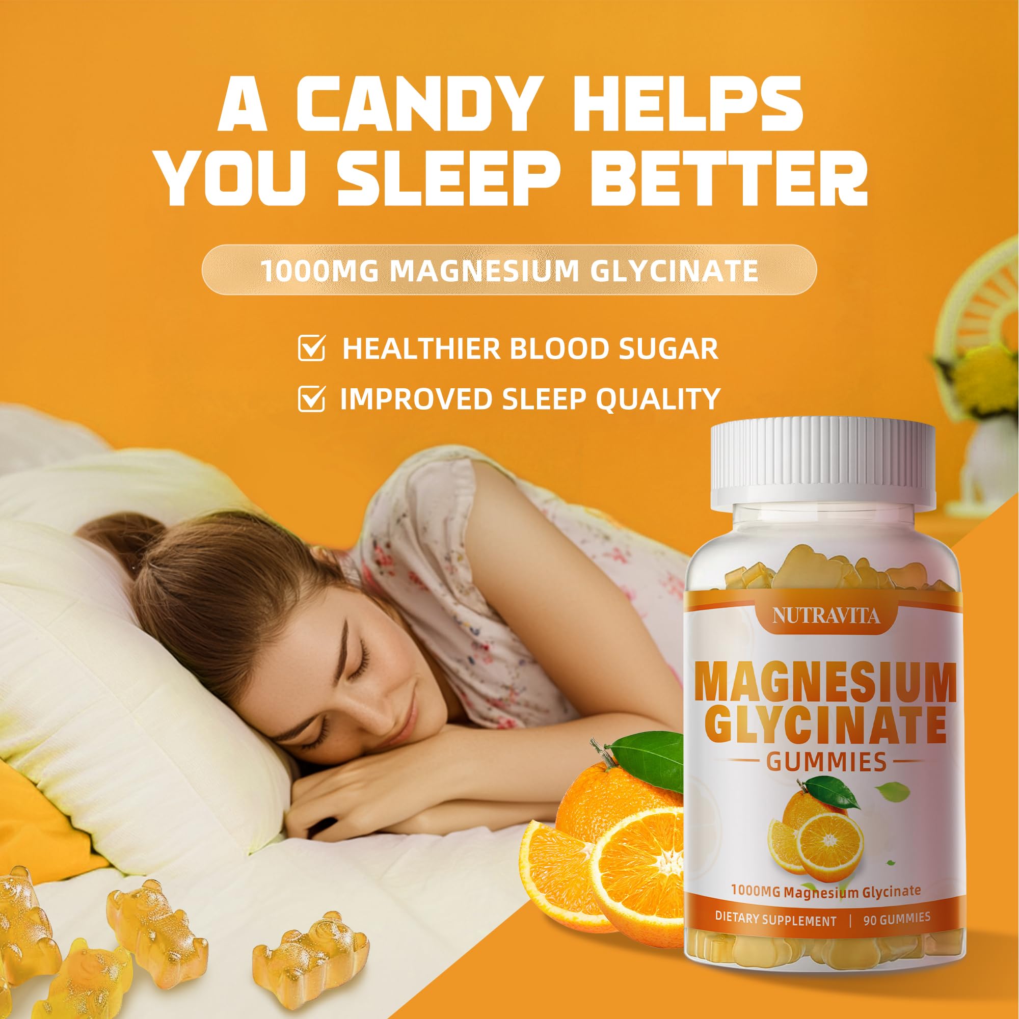 Serving suggestion with two gummies per dose for daily routine.