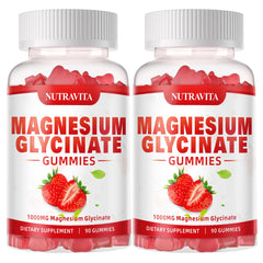 Nutravita magnesium glycinate gummies bottle pour supports daily calm and focus