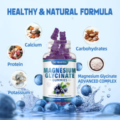 Nutravita close-up of gummies highlighting chelated magnesium for daily wellness.