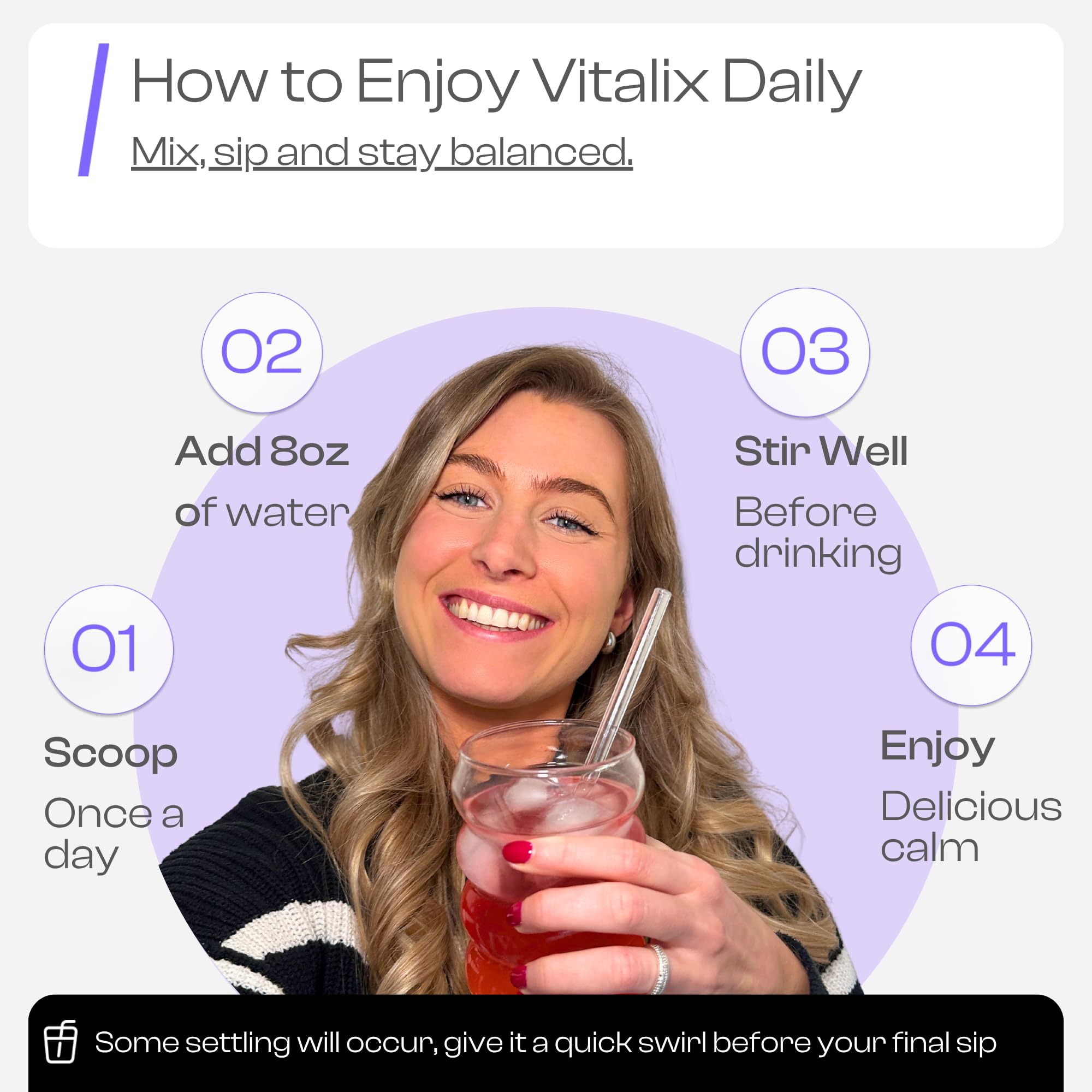 Busy professional at desk enjoying Vitalix for steady energy and focus.