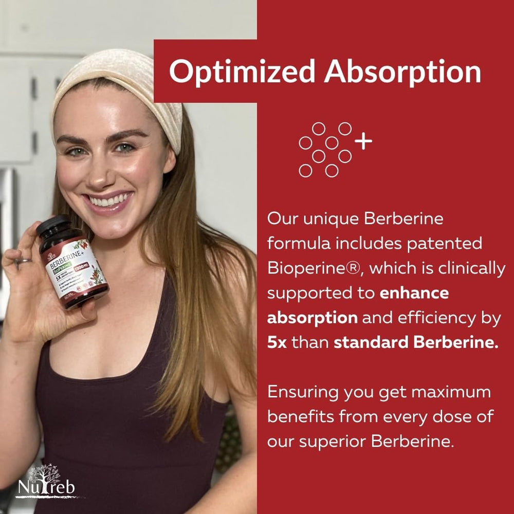 Nutreb Berberine vegan capsules for clean, GMO-free daily use.