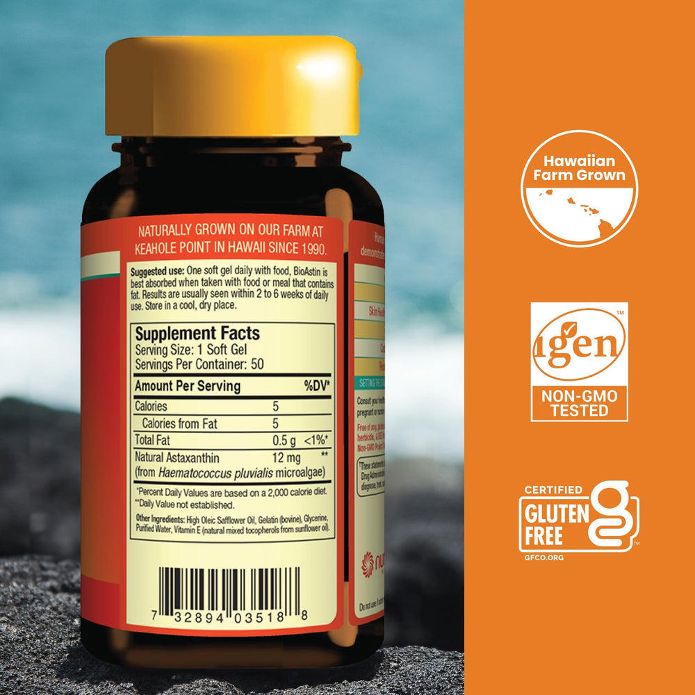 Close-up of BioAstin softgels for easy daily intake