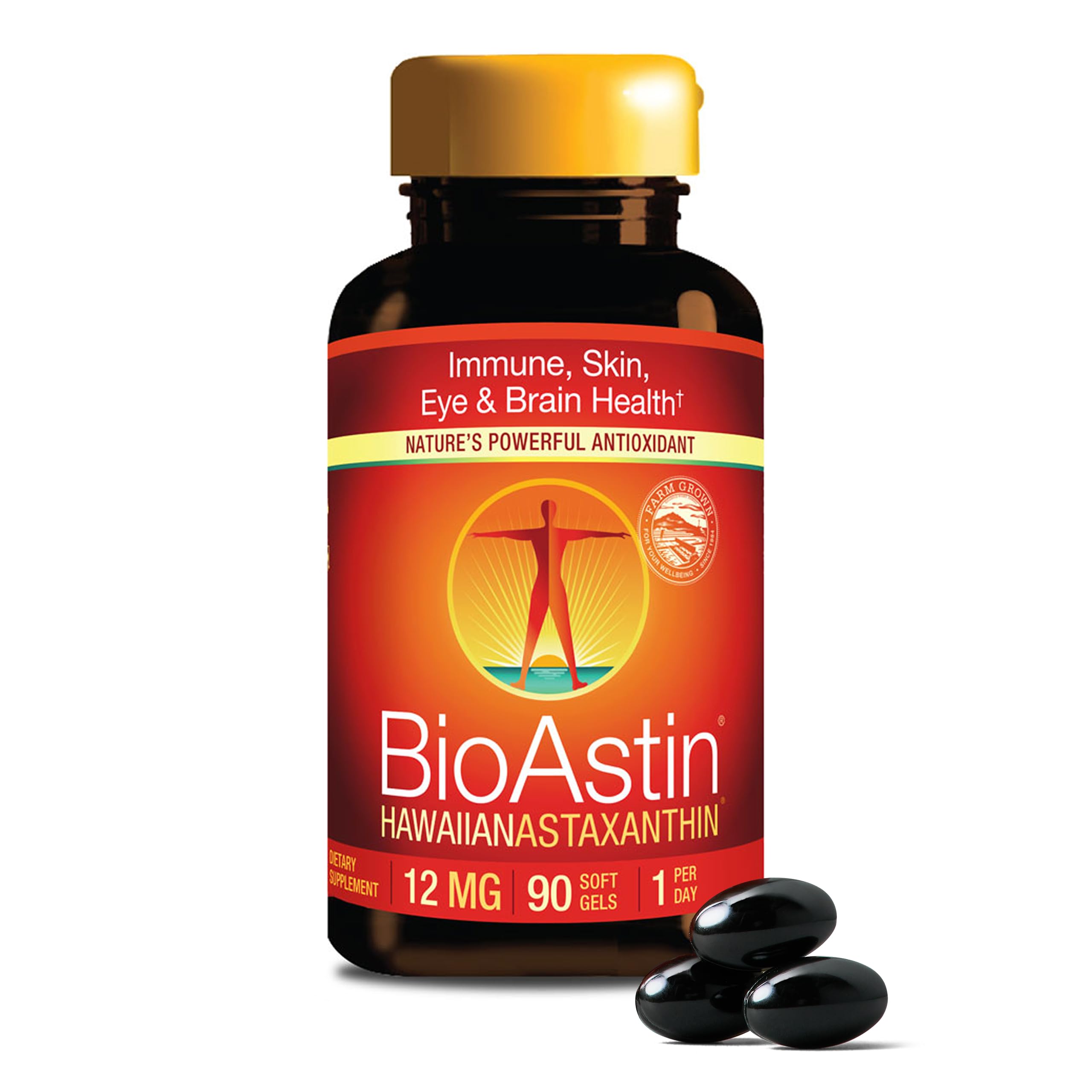 Nutrex Hawaii BioAstin 4mg bottle with softgels for daily antioxidant support.