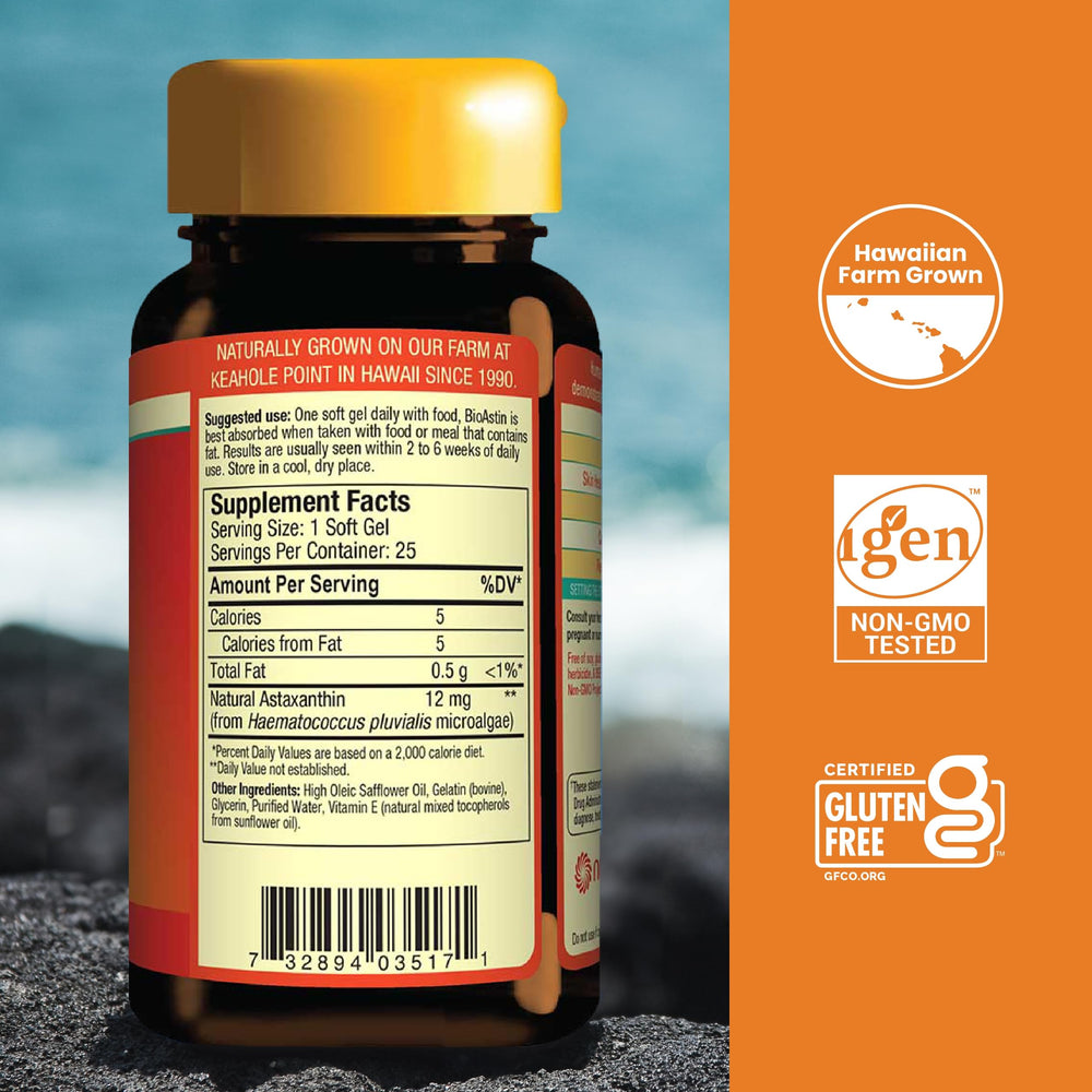 Closeup of BioAstin capsules for easy daily intake.