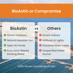 BioAstin USA production label confirms quality and allergen-friendly ingredients.