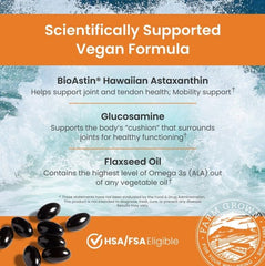 Glucosamine and flaxseed oil ingredient panel on JointAstin