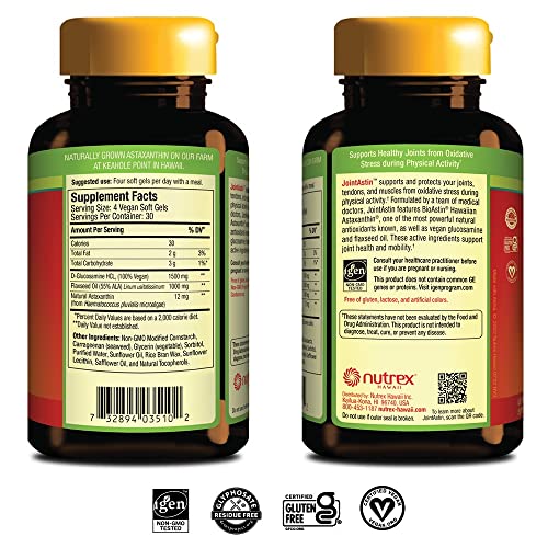 JointAstin softgels close-up on label for daily use