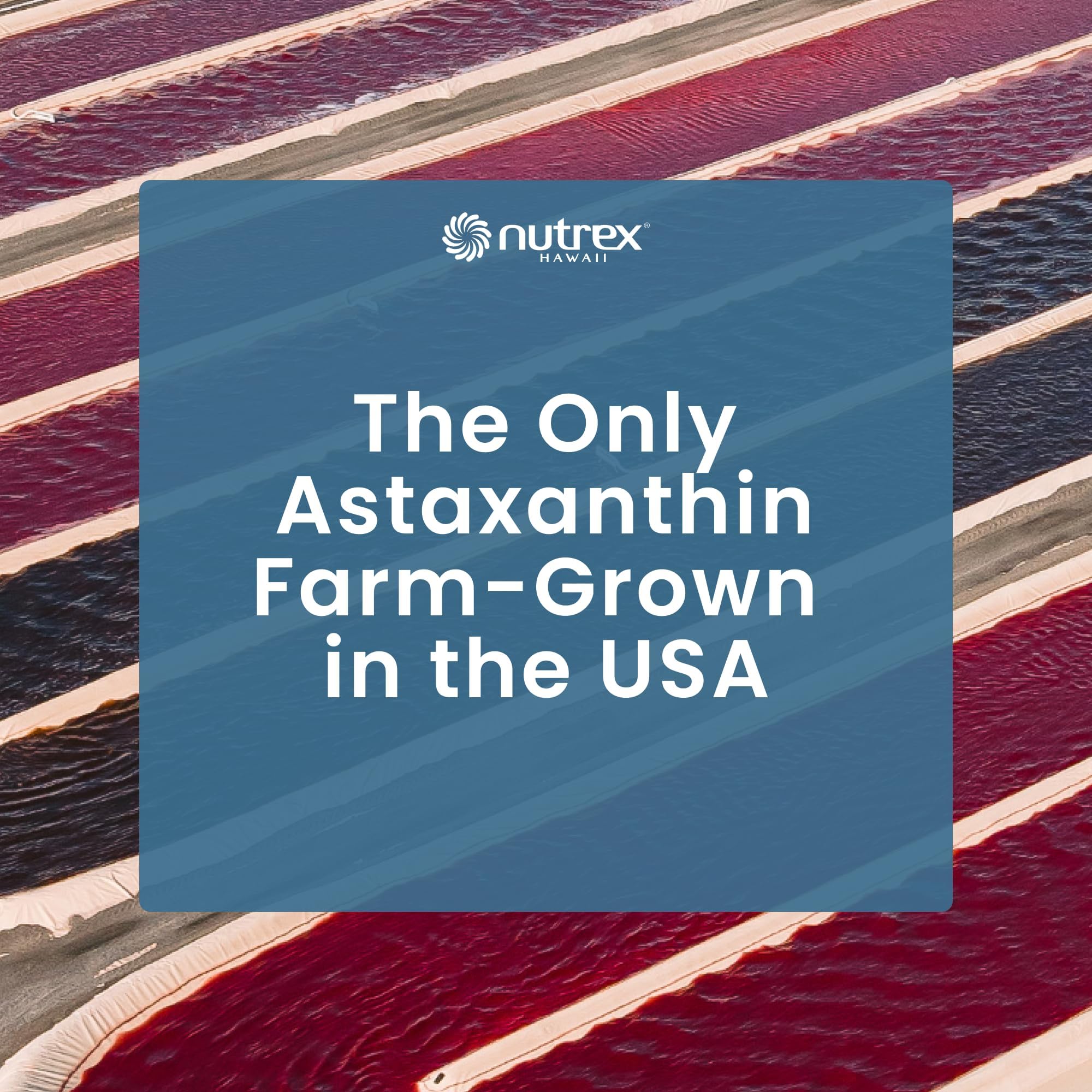 Kona farm branding on pack highlights USA-grown astaxanthin heritage.