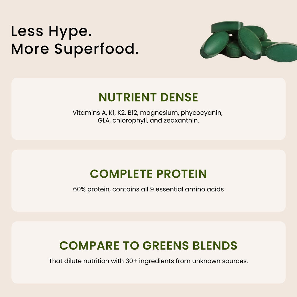 Nutrex Hawaii nutrition facts panel shows high protein and essential minerals.