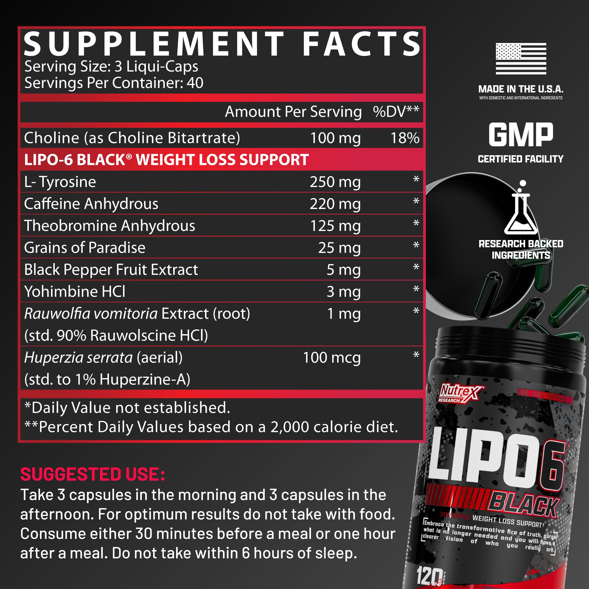 Nutrex Lipo-6 Black Max in workout setting suggests enhanced stamina.