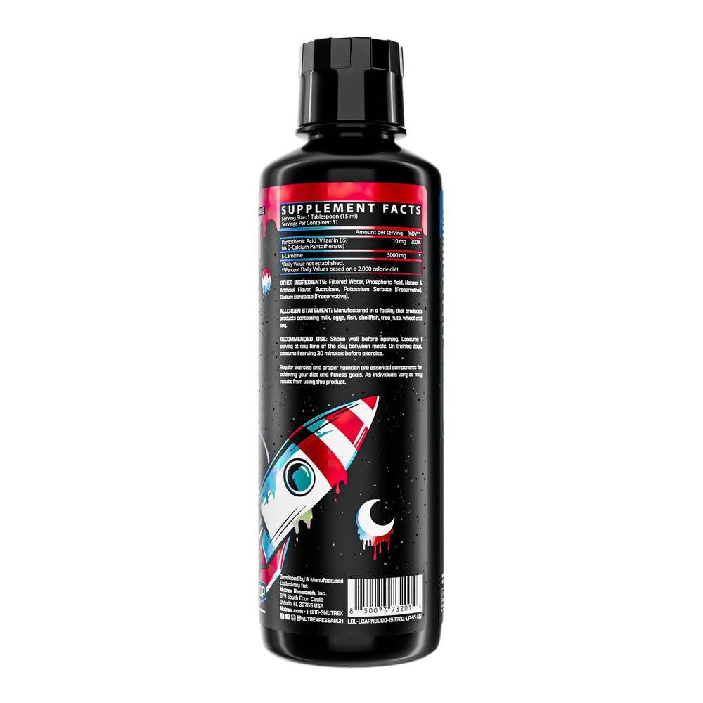 Pouring Nutrex Liquid Carnitine 3000 to show easy serving and quick intake