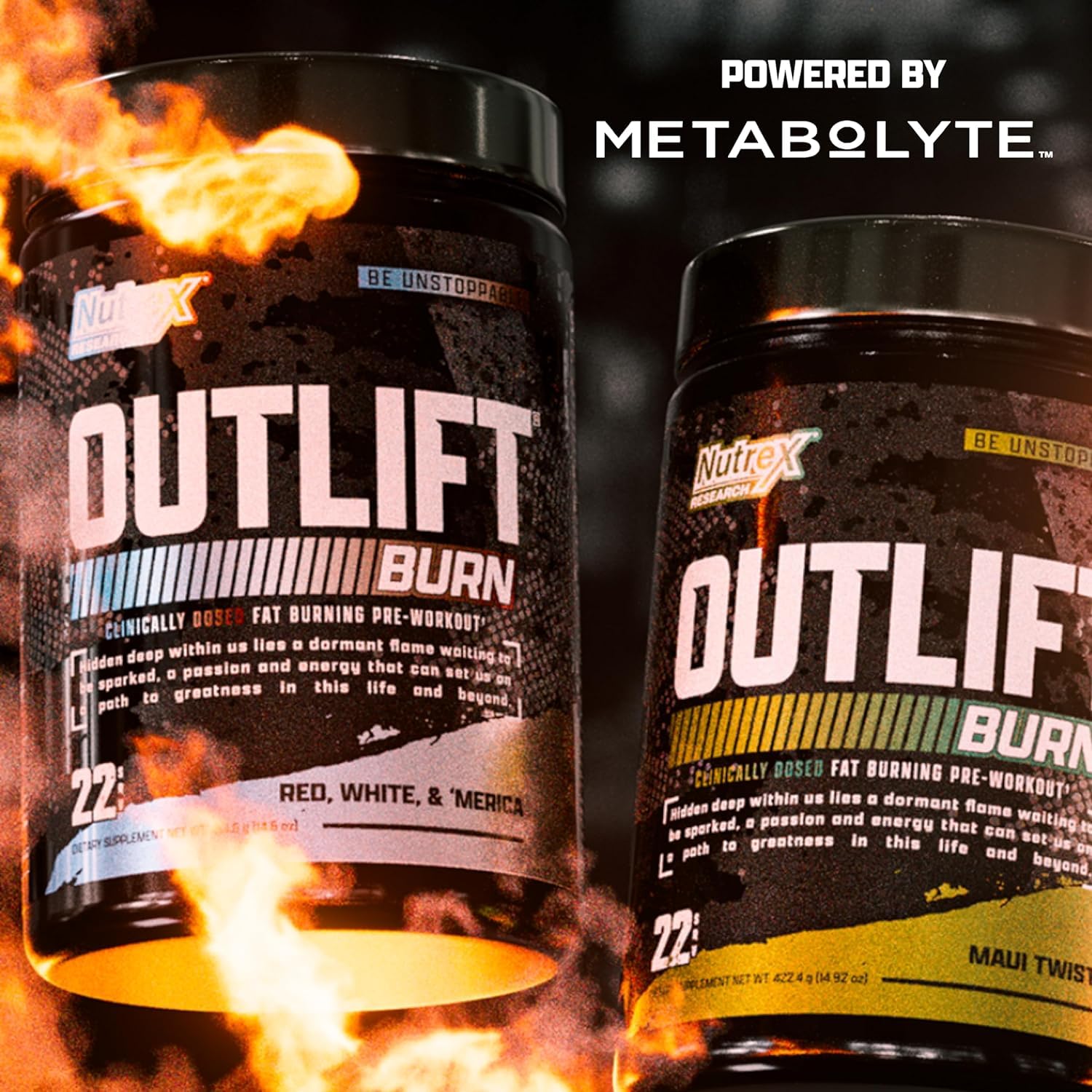 Nutrex Outlift Burn energized workout scene signals focus and stamina.
