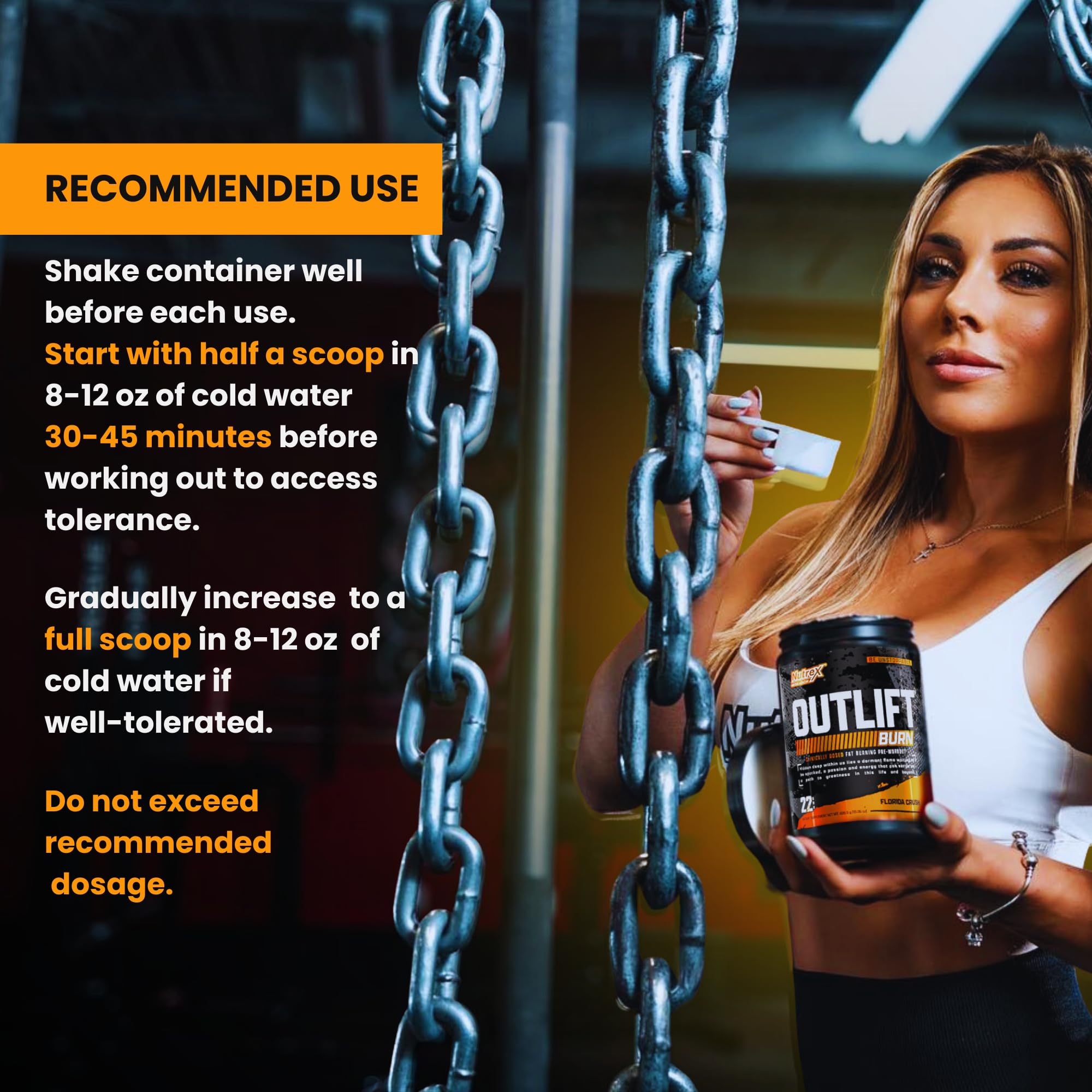 Nutrex Outlift Burn preworkout steam shows fast-acting caffeine effects.