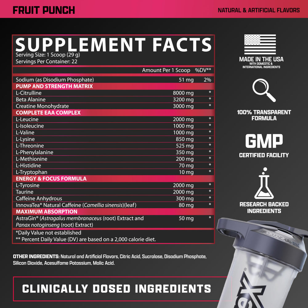 Nutrex Outlift citrulline malate label for endurance support.