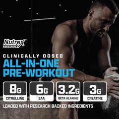 Nutrex Outlift label closeup with transparent dosages and ingredients.