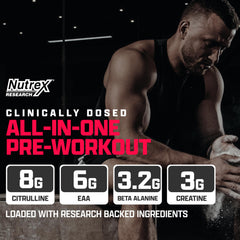 Nutrex Outlift powder scoop shows smooth, clump-free mix.