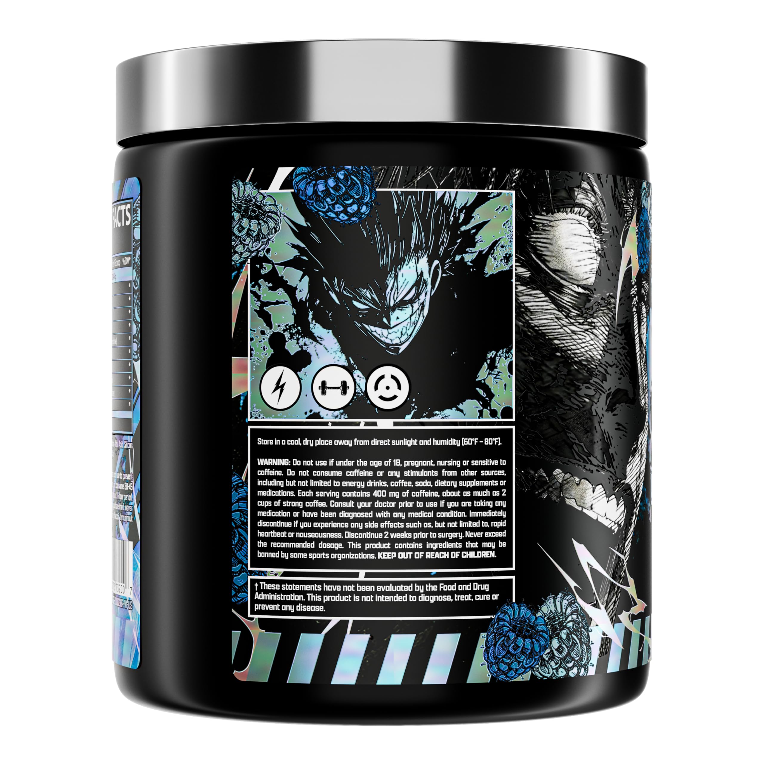Nutrex Outrage blue raspberry scoop demonstrates quick mixing and precise pre-workout dosing.