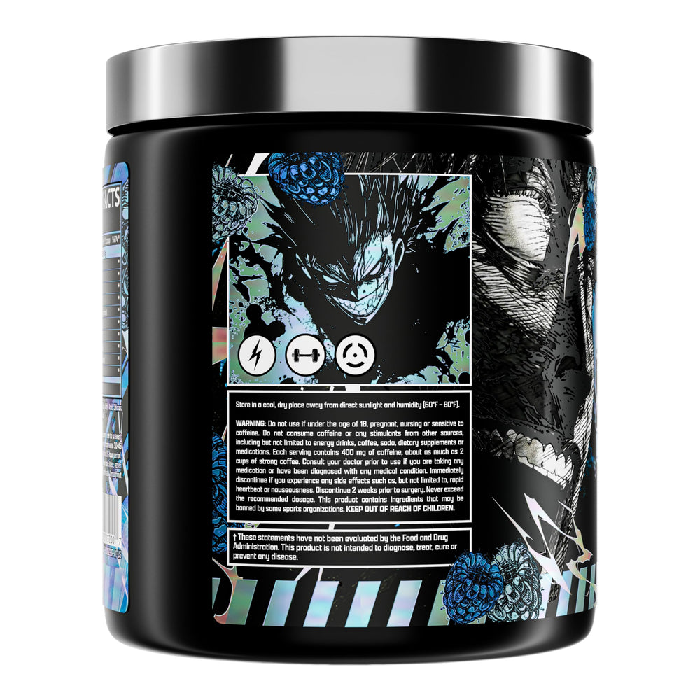 Nutrex Outrage blue raspberry scoop demonstrates quick mixing and precise pre-workout dosing.