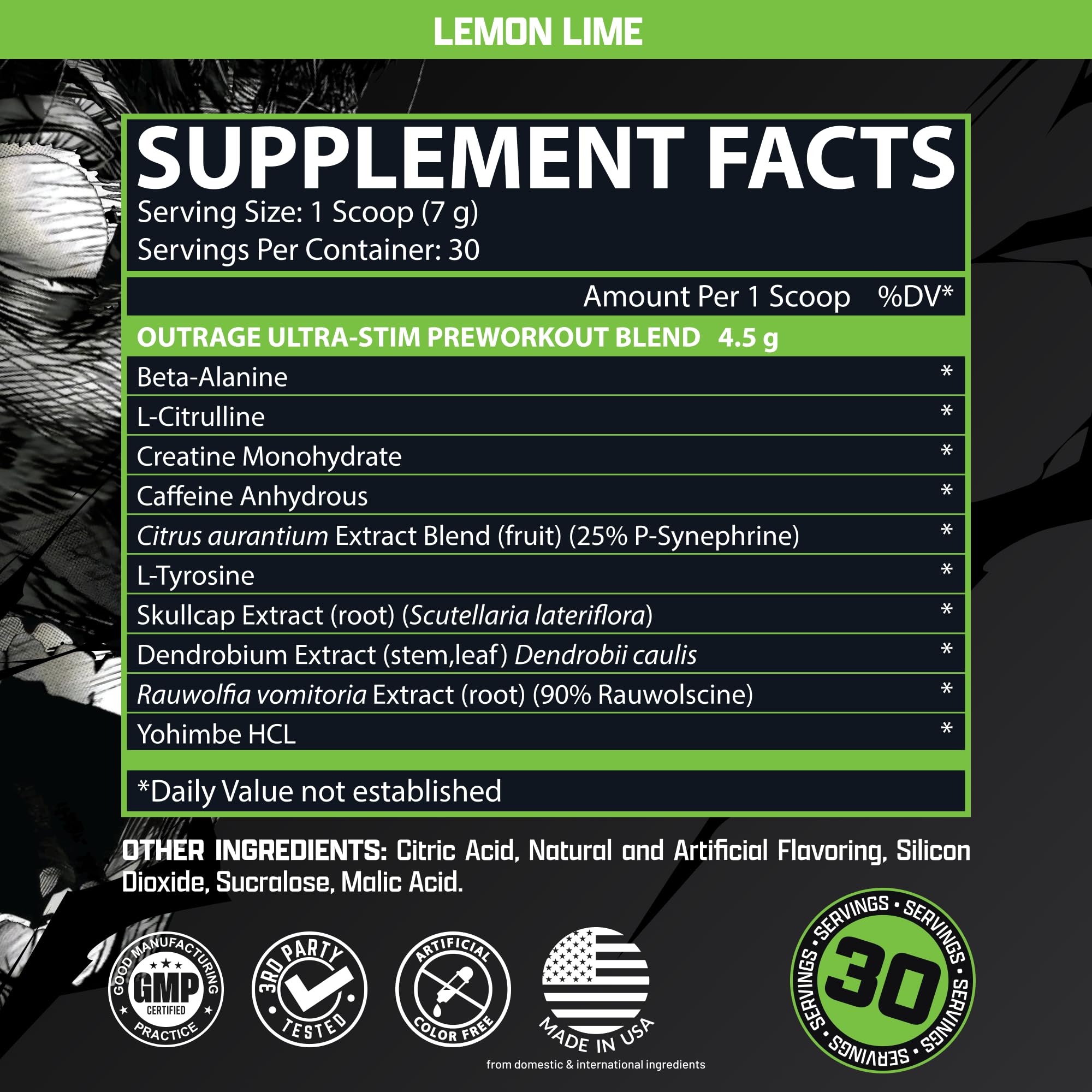 Nutrex Outrage bottle pouring a serving for training