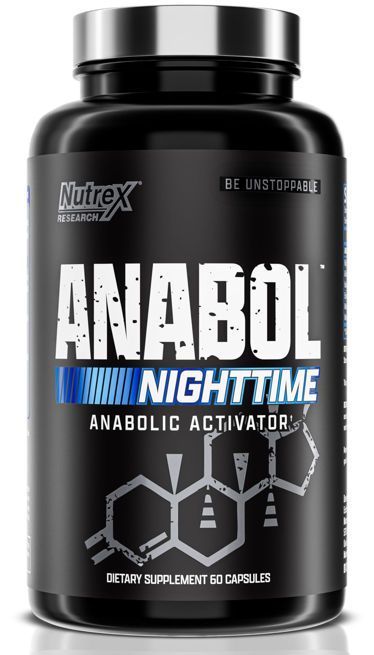 Nutrex Research Anabol PM bottle closeup for nightly recovery