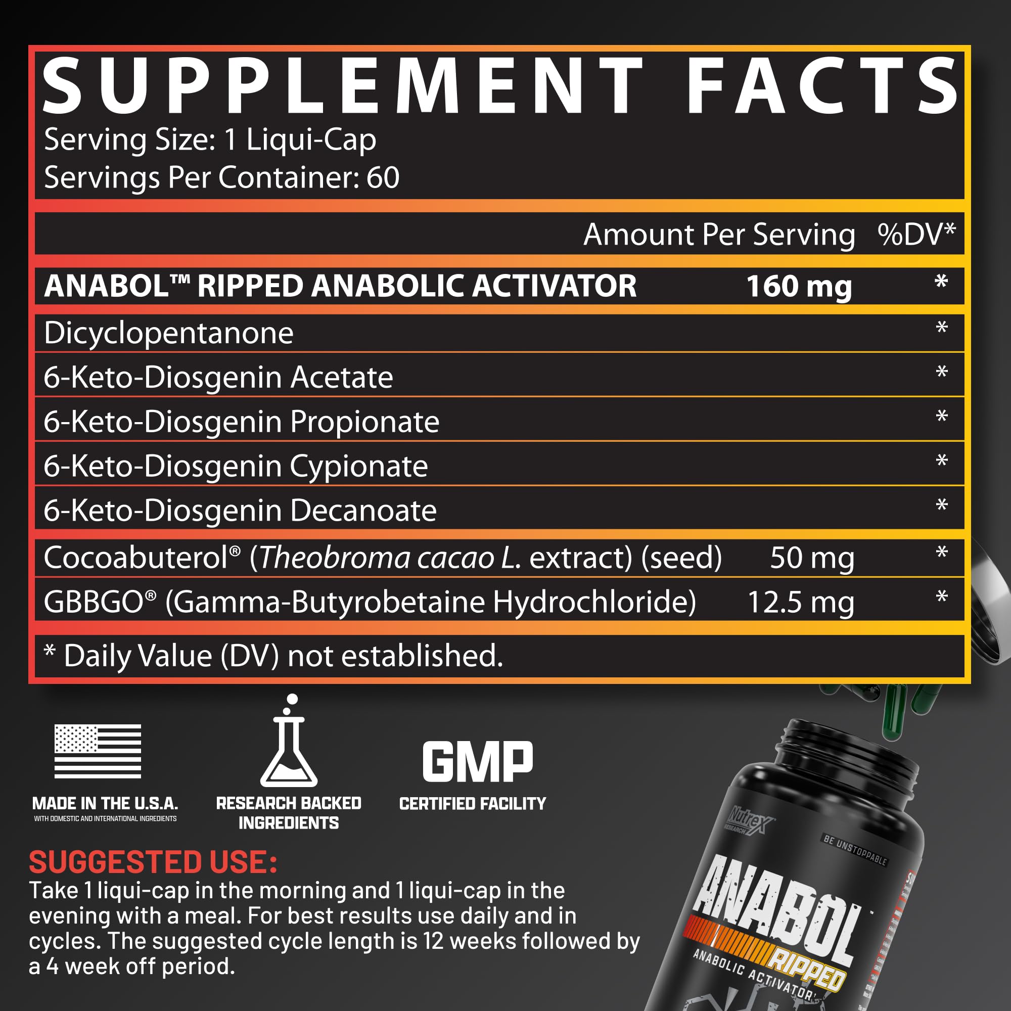 Nutrex Research Anabol Ripped pouring shot for on-the-go use
