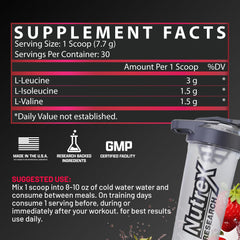 Nutrex Research BCAA Powder 6000 athletes mixing shake before workout.