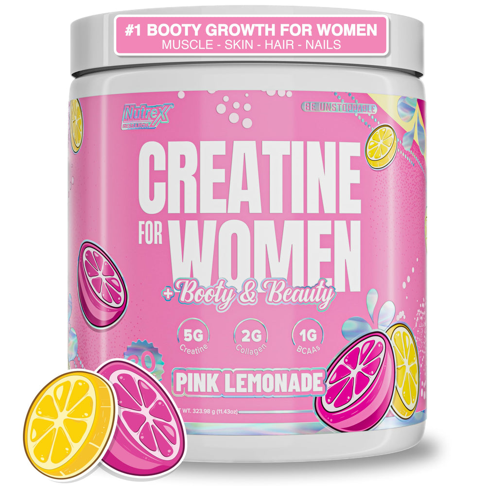 Nutrex Research Creatine for Women pink lemonade bottle for daily workouts