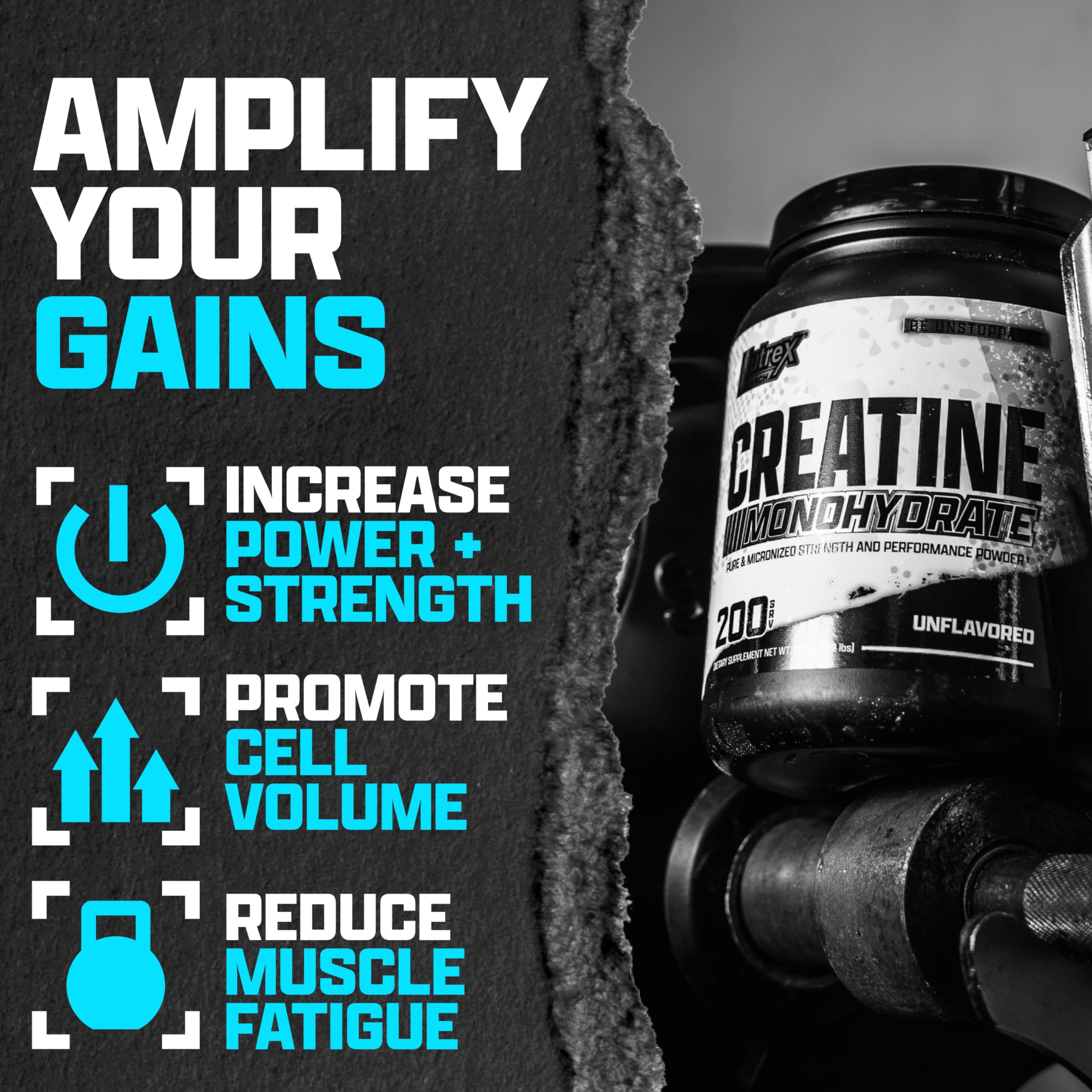 Close-up of micronized creatine powder texture.