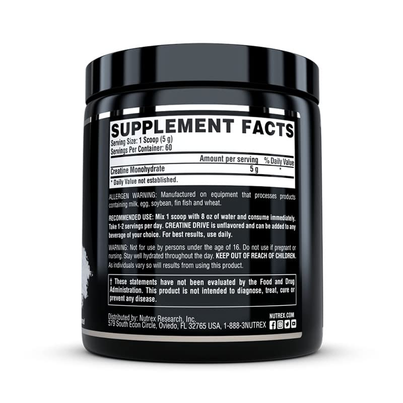 Nutrex creatine monohydrate scoop delivering precise 5g servings