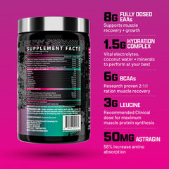 Nutrex Research EAA Hydration glass shows a refreshing, mixed drink.