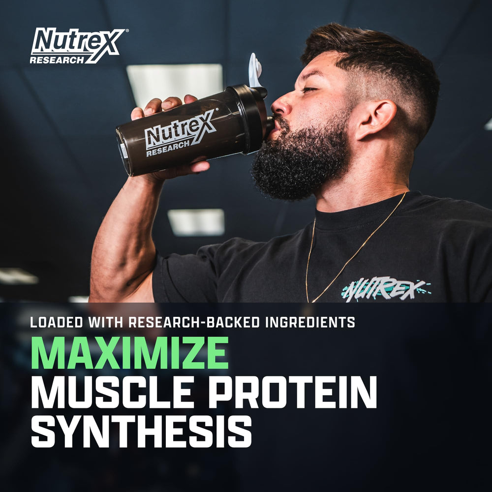 Nutrex Research EAA Hydration scoop with powder indicating serving size and flavor