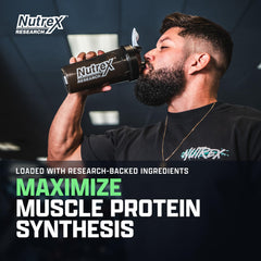 Nutrex Research EAA Hydration scoop with powder indicating serving size and flavor