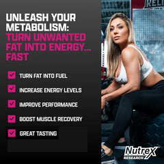 Nutrex Research L-Carnitine 3000 Berry Blast liquid shot close-up for endurance support.