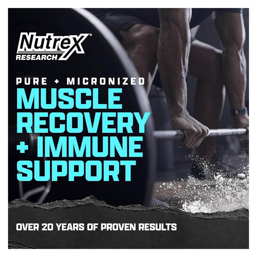Nutrex Research L-Glutamine dissolves quickly in water for easy mixing.