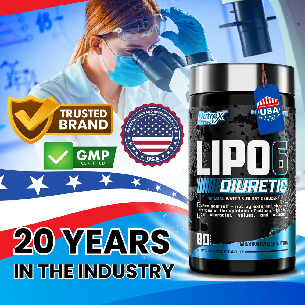 Nutrex Research Lipo 6 Black Diuretic beach-ready look, debloat support