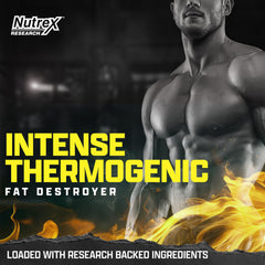 Nutrex Research Lipo6 Black Intense label-closeup highlights precise dosing for metabolism assistance.