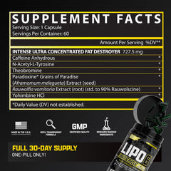Nutrex Research Lipo6 Black Intense packaging-shot reflects convenient daily use for workouts and busy days.