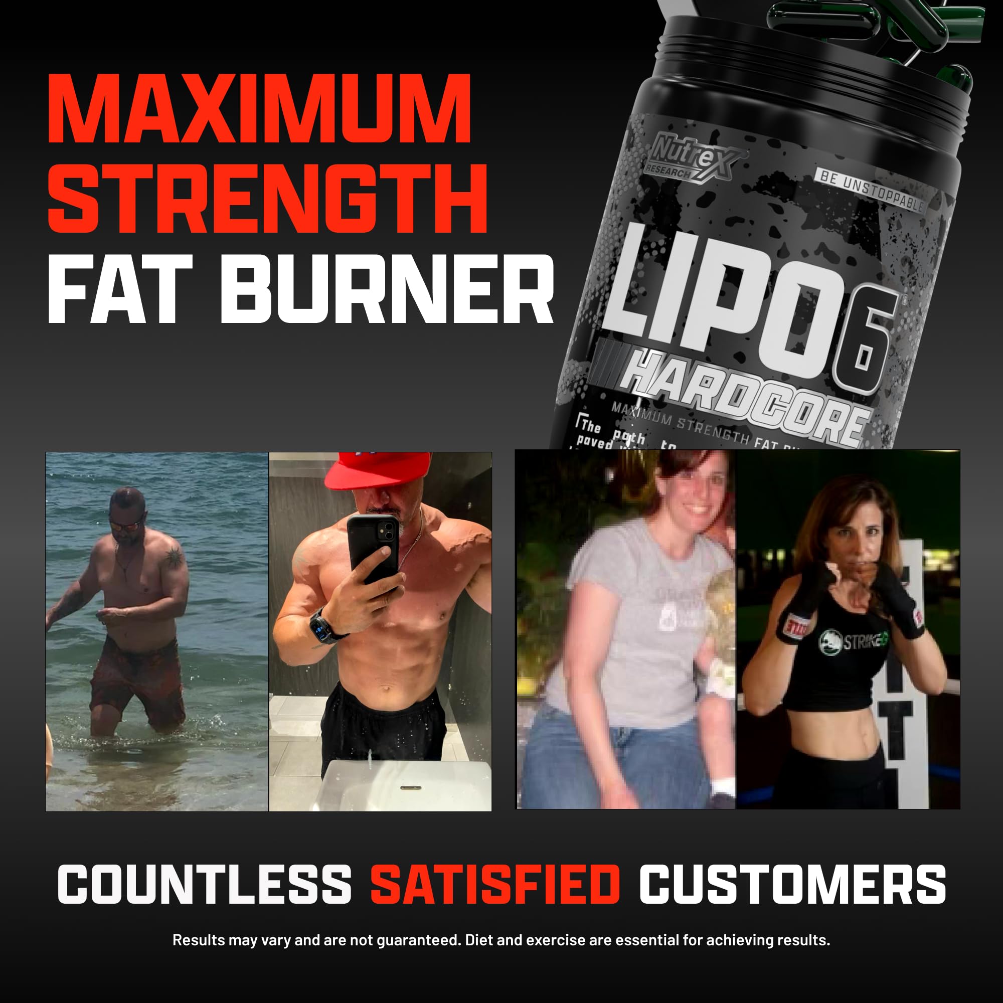 Nutrex Research Lipo-6 Hardcore packaging emphasizes science-backed ingredients